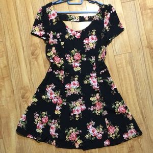 Forever 21 Floral Mini Dress with Low Back